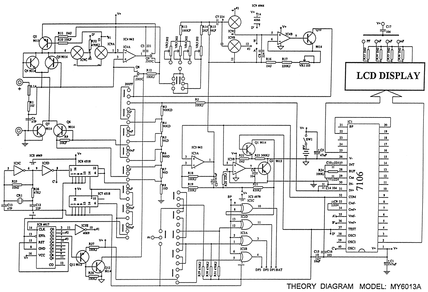 Мультиметр dt9205a схема электрическая принципиальная